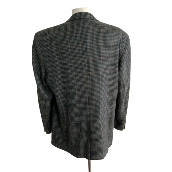 100% Wool Burberrys Jacket Plaid Long Sleeve 2 Button Blazer Sports Coat 46 - Picture 2 of 15